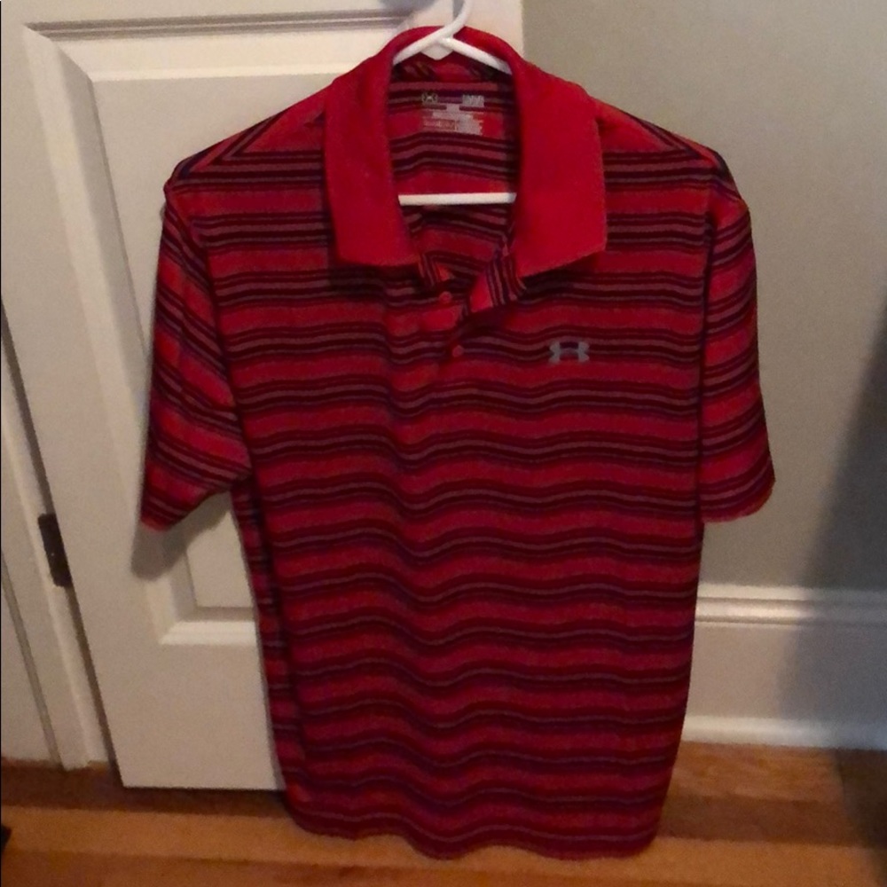 Under Armour red and blue polo